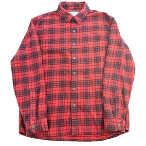 Abercrombie & Fitch Flannel Shirt Soft A&F Collection Plaid Red Sz XS Preppy